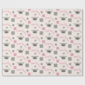 Prettig kerstfeest Roze Moderne Kerstman Cadeaupapier (Vlak)