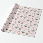 Prettig kerstfeest Roze Moderne Kerstman Cadeaupapier (Uitgerold)