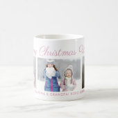 Prettig kerstfeest Roze Script Custom Fotocollage Koffiemok (Center)