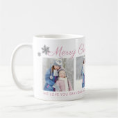 Prettig kerstfeest Roze Script Custom Fotocollage Koffiemok (Links)