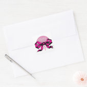 Prettig kerstfeest roze strik vierkante sticker