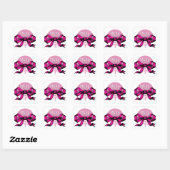 Prettig kerstfeest roze strik vierkante sticker (Vel)