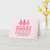 Prettig Kerstfeest - Roze Vakantiedesign Kaart (Gele Bloem)