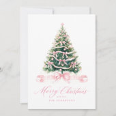 Prettig kerstfeest Roze Winter Feestdagenkaart (Voorkant)