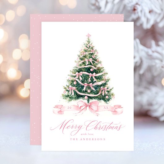 Prettig kerstfeest Roze Winter Feestdagenkaart