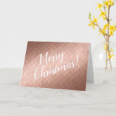 Prettig kerstfeest rozegoud chic seizoensgebonden kaart (Gele Bloem)