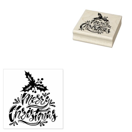 Prettig kerstfeest rubberstempel (Gestempeld)