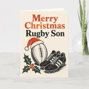Prettig kerstfeest Rugby Zoon Kaart