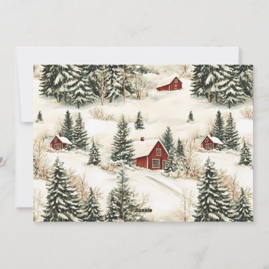 Prettig Kerstfeest Rustieke Bos Familie Foto Feestdagenkaart (Achterkant)