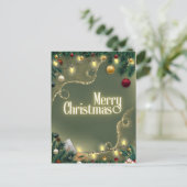 Prettig kerstfeest Sage Briefkaart (Staand voorkant)