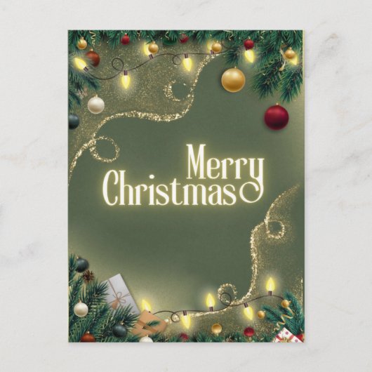 Prettig kerstfeest Sage Briefkaart (Voorkant)