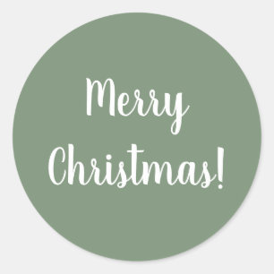 Prettig kerstfeest Sage Groene Typografie Festive Ronde Sticker