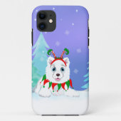Prettig kerstfeest Samojeed met Elf hoofdtelefoon Case-Mate iPhone Case (Achterkant)
