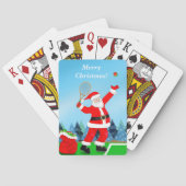 Prettig kerstfeest Santa Tennis Vakantie Pokerkaarten (Achterkant)
