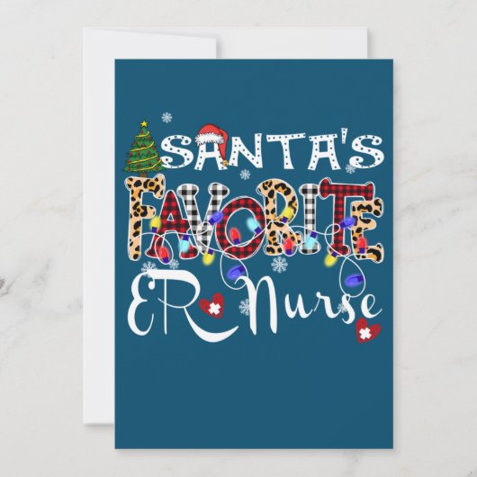 Prettig kerstfeest Santa's favoriete SEH-verpleegs Kaart (Voorkant)