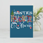 Prettig kerstfeest Santa's favoriete SEH-verpleegs Kaart (Staand voorkant)