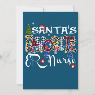 Prettig kerstfeest Santa's favoriete SEH-verpleegs Kaart