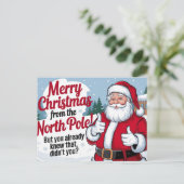 Prettig kerstfeest santeklaas feestdagenkaart (Staand voorkant)