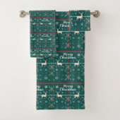 Prettig kerstfeest Scandinavisch patroon Bad Handdoek (Insitu)