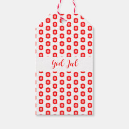 Prettig Kerstfeest Scandinavisch patroon cadeau Cadeaulabel