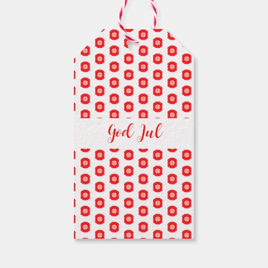 Prettig Kerstfeest Scandinavisch patroon cadeau Cadeaulabel (Achterkant)