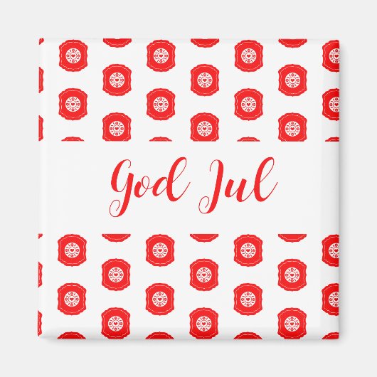 Prettig Kerstfeest Scandinavisch patroon cadeau Magneet (Voorkant)