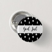Prettig Kerstfeest Scandinavisch patroon cadeau Ronde Button 3,2 Cm (Voorkant /achterkant)