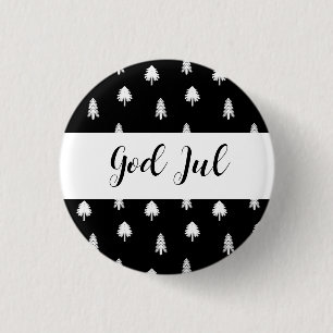 Prettig Kerstfeest Scandinavisch patroon cadeau Ronde Button 3,2 Cm