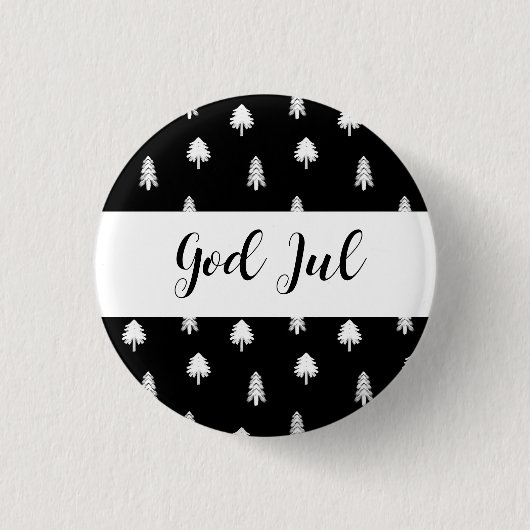 Prettig Kerstfeest Scandinavisch patroon cadeau Ronde Button 3,2 Cm (Voorkant)