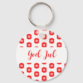 Prettig Kerstfeest Scandinavisch patroon cadeau Sleutelhanger