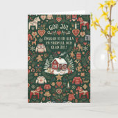 Prettig kerstfeest Scandinavische kerstkaart Kaart (Gele Bloem)