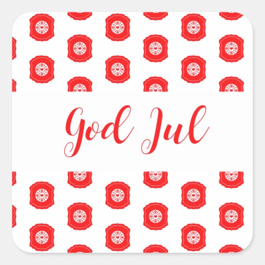 Prettig Kerstfeest Scandinavische patroongeschenk Vierkante Sticker (Voorkant)