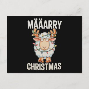 Prettig kerstfeest schapen rendier horens Kerstlic Feestdagenkaart