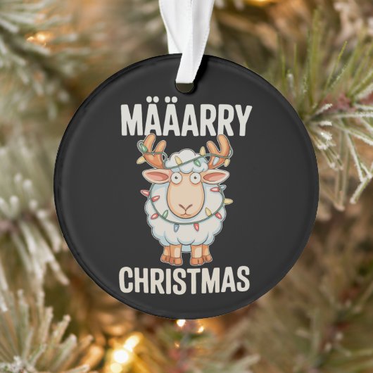 Prettig kerstfeest schapen rendier horens Kerstlic Ornament (Boom)