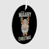 Prettig kerstfeest schapen rendier horens Kerstlic Ornament (voorkant)