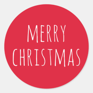 Prettig kerstfeest   Schattig Festief Rood Winter  Ronde Sticker
