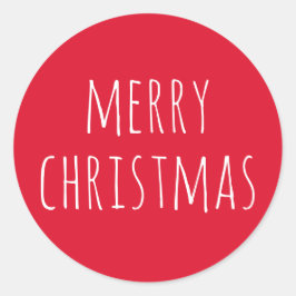 Prettig kerstfeest | Schattig Festief Rood Winterv Ronde Sticker