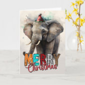 Prettig kerstfeest Schattig Gelukkige Kerstman Oli Kaart (Gele Bloem)