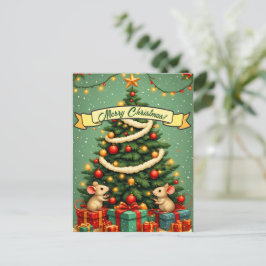 Prettig kerstfeest Schattig Gelukkige Muizen Victo Briefkaart