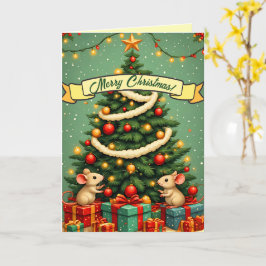 Prettig kerstfeest Schattig Gelukkige Muizen Victo Kaart