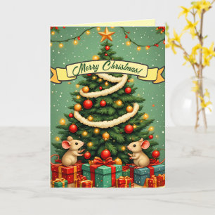 Prettig kerstfeest Schattig Gelukkige Muizen Victo Kaart