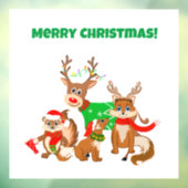 Prettig kerstfeest! Schattig hert, Vossen & Wangza Raamsticker (Vel 3)