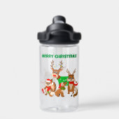Prettig kerstfeest! Schattig hert, Vossen & Wangza Waterfles (Achterkant)