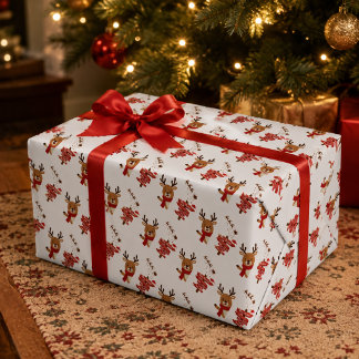 Prettig kerstfeest Schattig rendier Vakantie Cadeaupapier