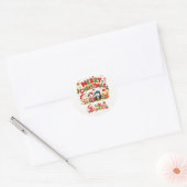 Prettig kerstfeest Schattig Ronde Sticker (Envelop)