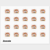 Prettig kerstfeest Schattig Ronde Sticker (Vel)