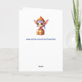 Prettig Kerstfeest | Schattige Elf Kaart (Achterkant)