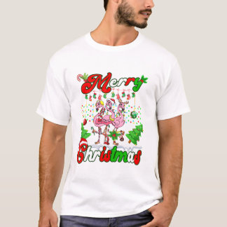 Prettig kerstfeest Schattige Flamingo T-shirt