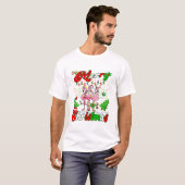 Prettig kerstfeest Schattige Flamingo T-shirt (Voorkant volledig)