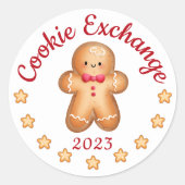 Prettig kerstfeest Schattige kerstkrans man Ronde Sticker (Voorkant)